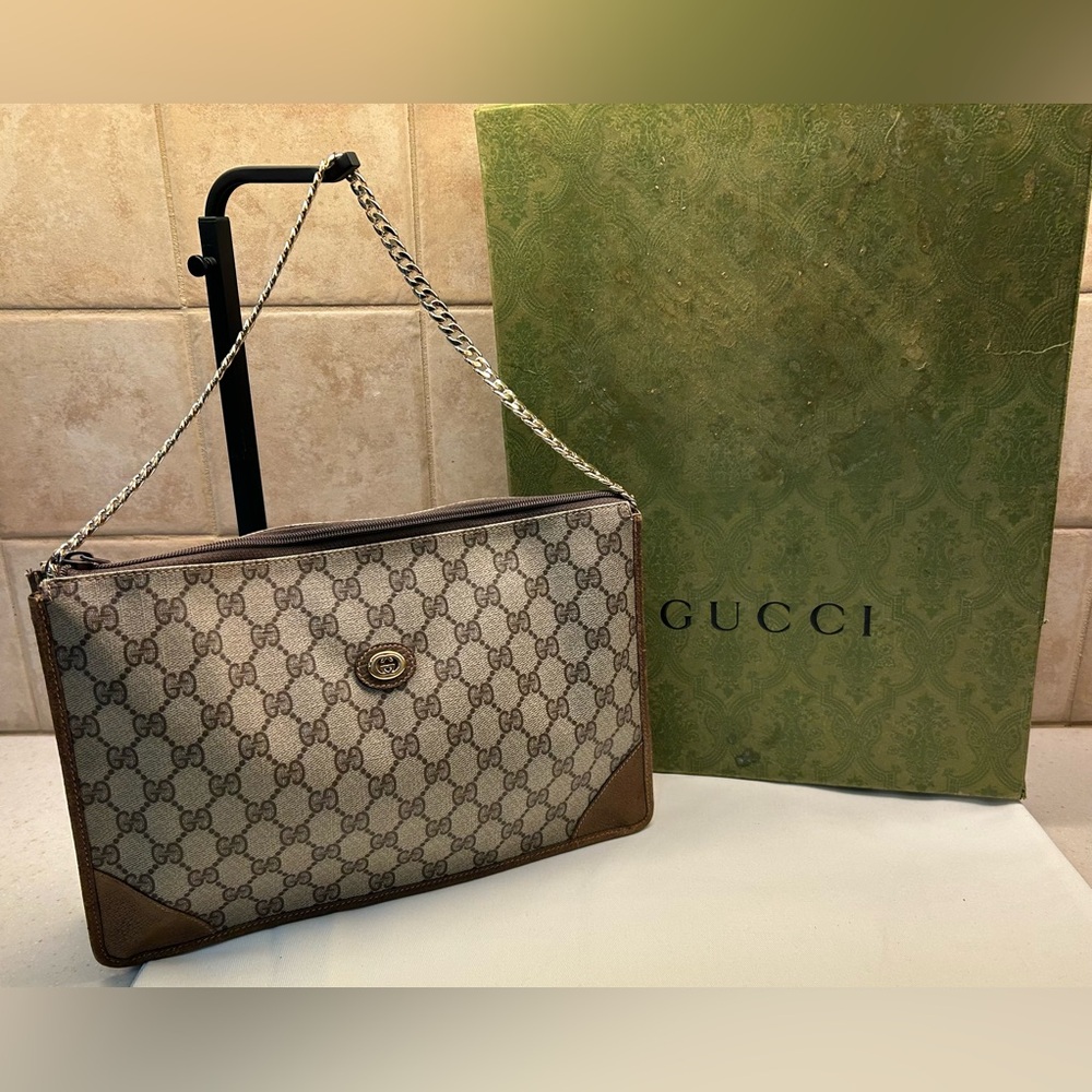 Gucci Beige and Brown Cross Bag